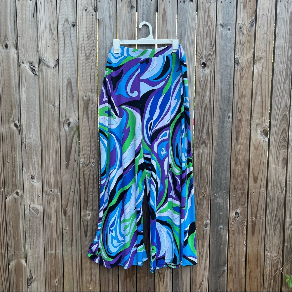 Colorful Abstract Wide-Leg Pants
